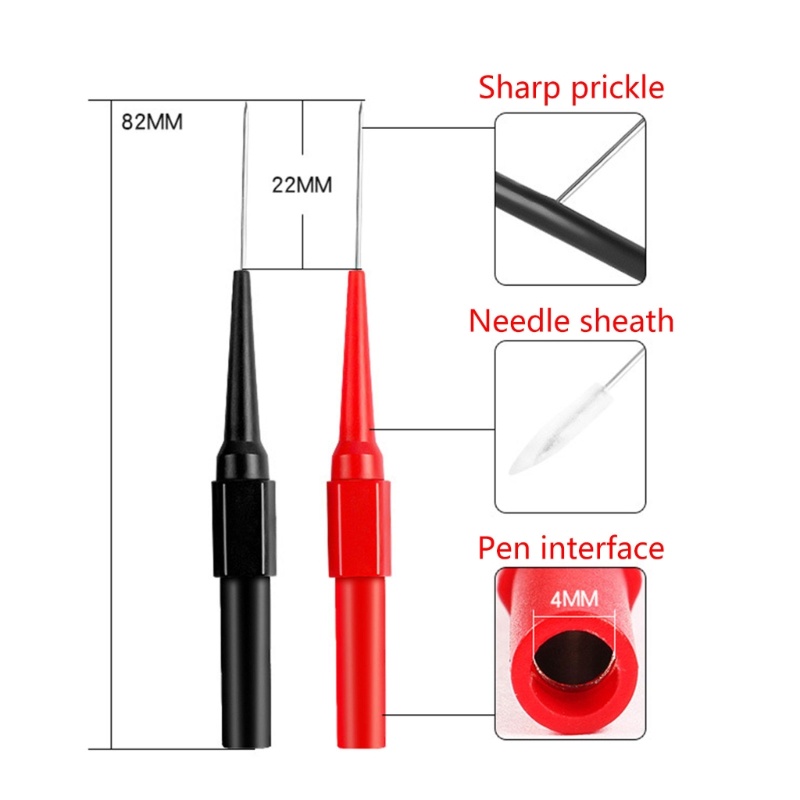 Đầu dò xuyên dây POP Đồng hồ vạn năng Đầu dò lưng Thử nghiệm Pin Dây xuyên kim