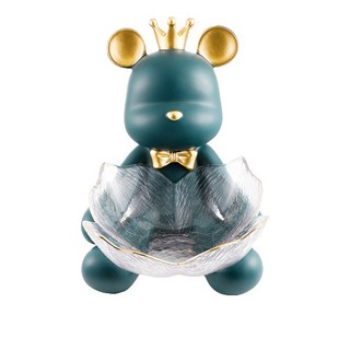 Tượng Gấu ôm Tô đựng Chìa Khóa Trái Cây Trang Trí Phòng Khách Quà Tặng Khai Trương Sinh Nhật Tân Gia Bunnies