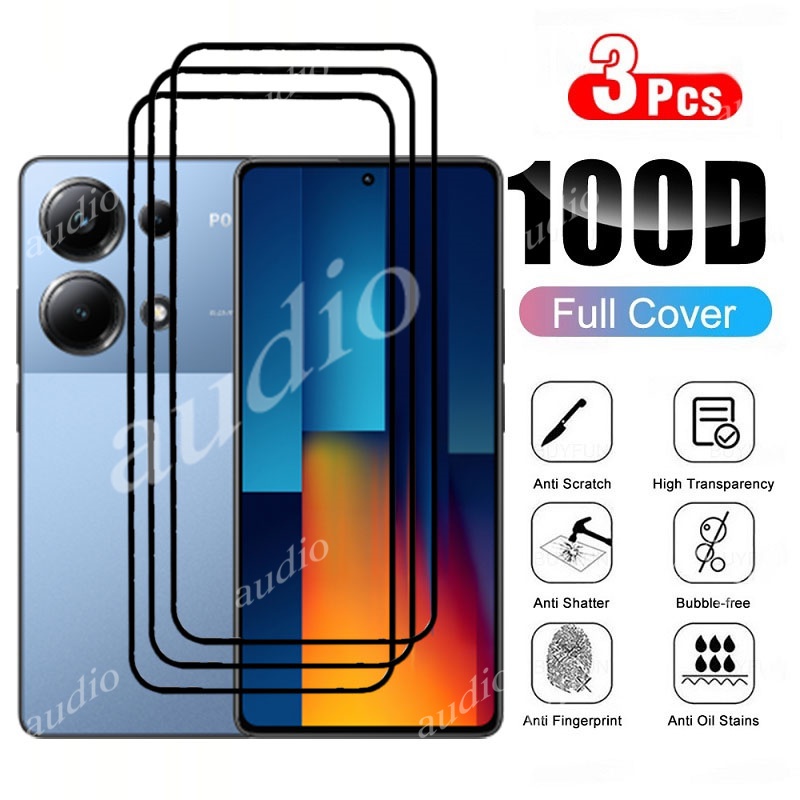3 Kính Cường Lực Cho Poco m6 Pro M6Pro 4G 2024 Bảo Vệ Màn Hình Điện Thoại Vỏ Kính Bảo Vệ Phim Cho Poco m6 Pro 6M Pro PocoM6 Pro PocoM6Pro 4G 9H HD Chống Trầy Xước
