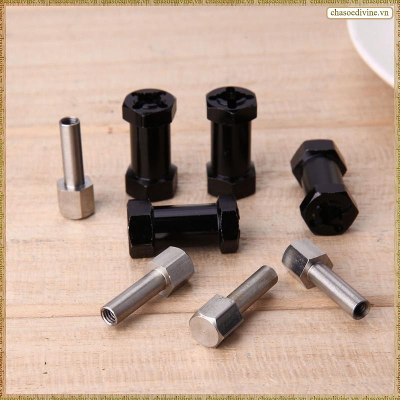 [K O G X] 4 Xe RC Nhôm 12Mm Hex Wheel Hub Drive Adapter Nối Dài Bộ Kết Hợp Khớp Nối Cho 1 / 10 RC Bánh Xích Trục SCX10 D90