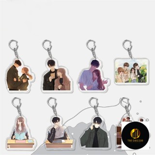 ( Mica trong acrylic ) Móc khóa MANHUA Khó dỗ dành anime chibi xinh xắn đáng yêu