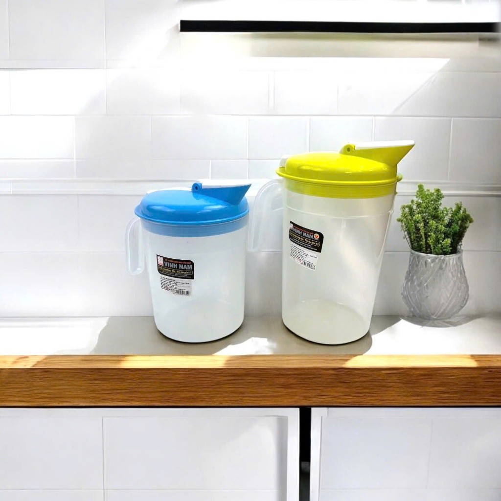 Ca Nhựa Có Nắp Cao Cấp Vinh Nam Plastic Nhựa Nguyên Sinh An Toàn Chắc Chắn Size 2L 2.5L Mã 388 389