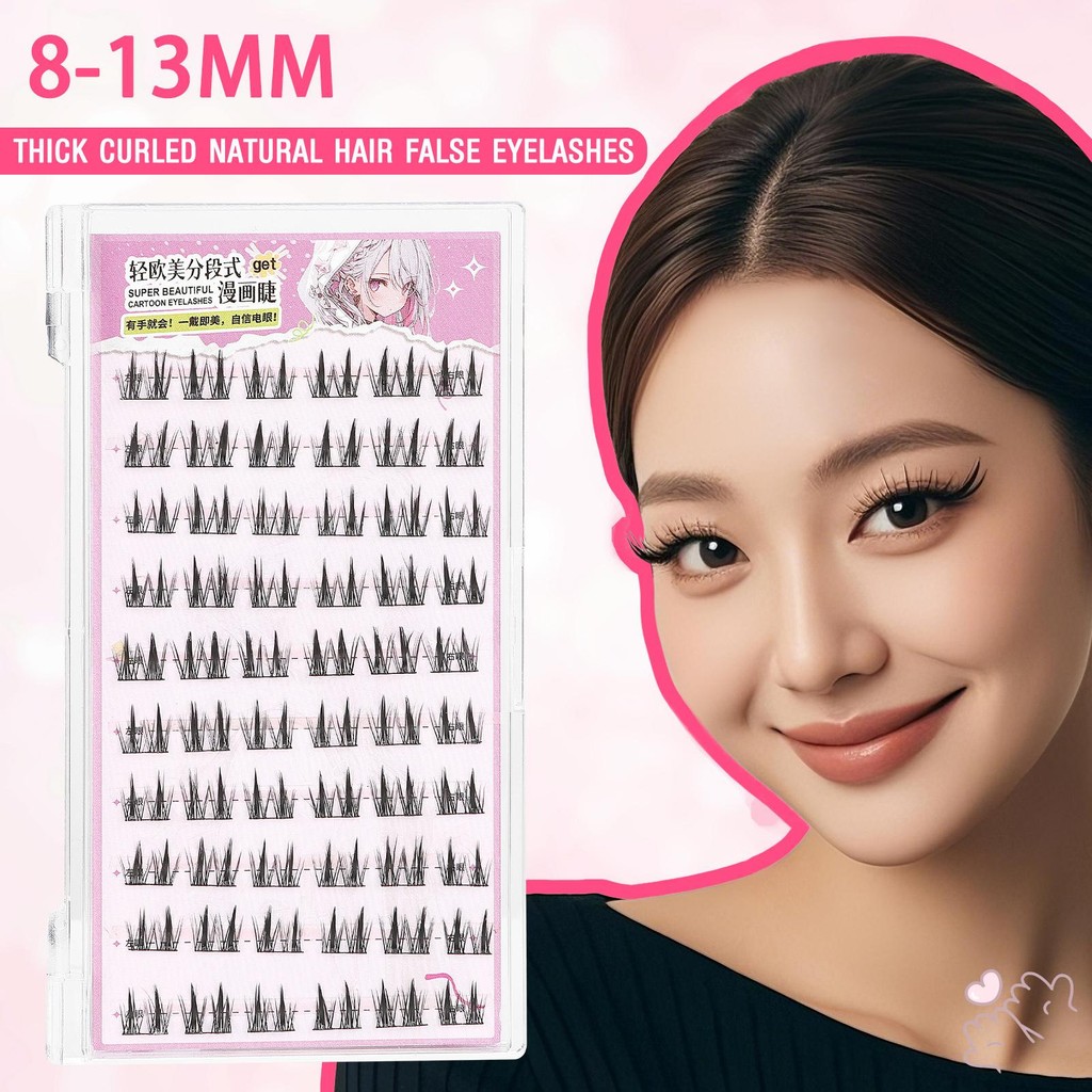 C Curl 8-13mm Cụm mi Cosplay tự nhiên Lông mi giả