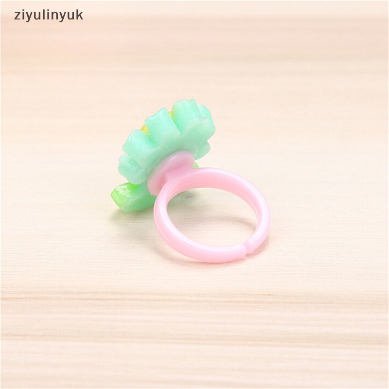 Ziyulinyuk Set 10 Nhẫn Nhựa Hoạt Hình Dễ Thương Cho Bé