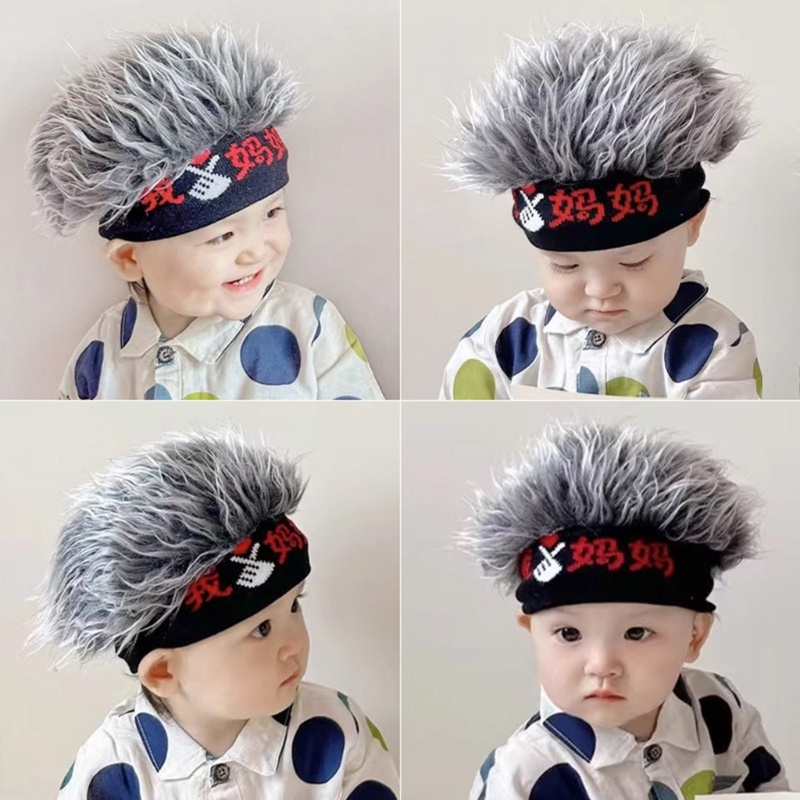 FL Dễ Thương Perm Cap Hip Hop Mũ Tóc Giả Cho Bé Trai Bé Gái Trẻ Em Dạo Phố Mũ Khiêu Vũ