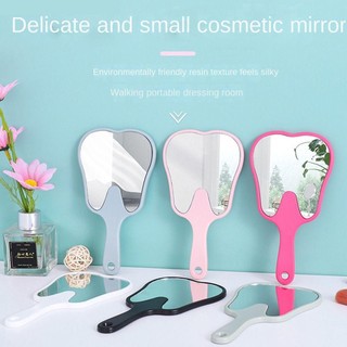 Gương trang điểm HEARTHLY, Gương cầm tay hình răng PVC, Quà tặng gương độ phân giải cao dễ thương