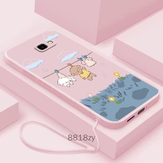 Ốp lưng Samsung TPU silicone mềm chống rơi in hình dễ thương kèm dây đeo cho J7 Prime/J5 Prime/J4 Prime/J4 Plus