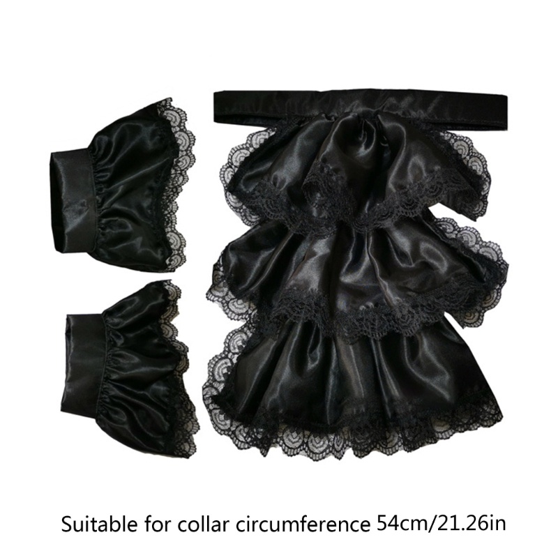 YOIOIOI Unisex Trang Phục Hóa Trang Phụ Kiện Còng Và Ren Xù Satin Jabot Bộ Cổ Áo