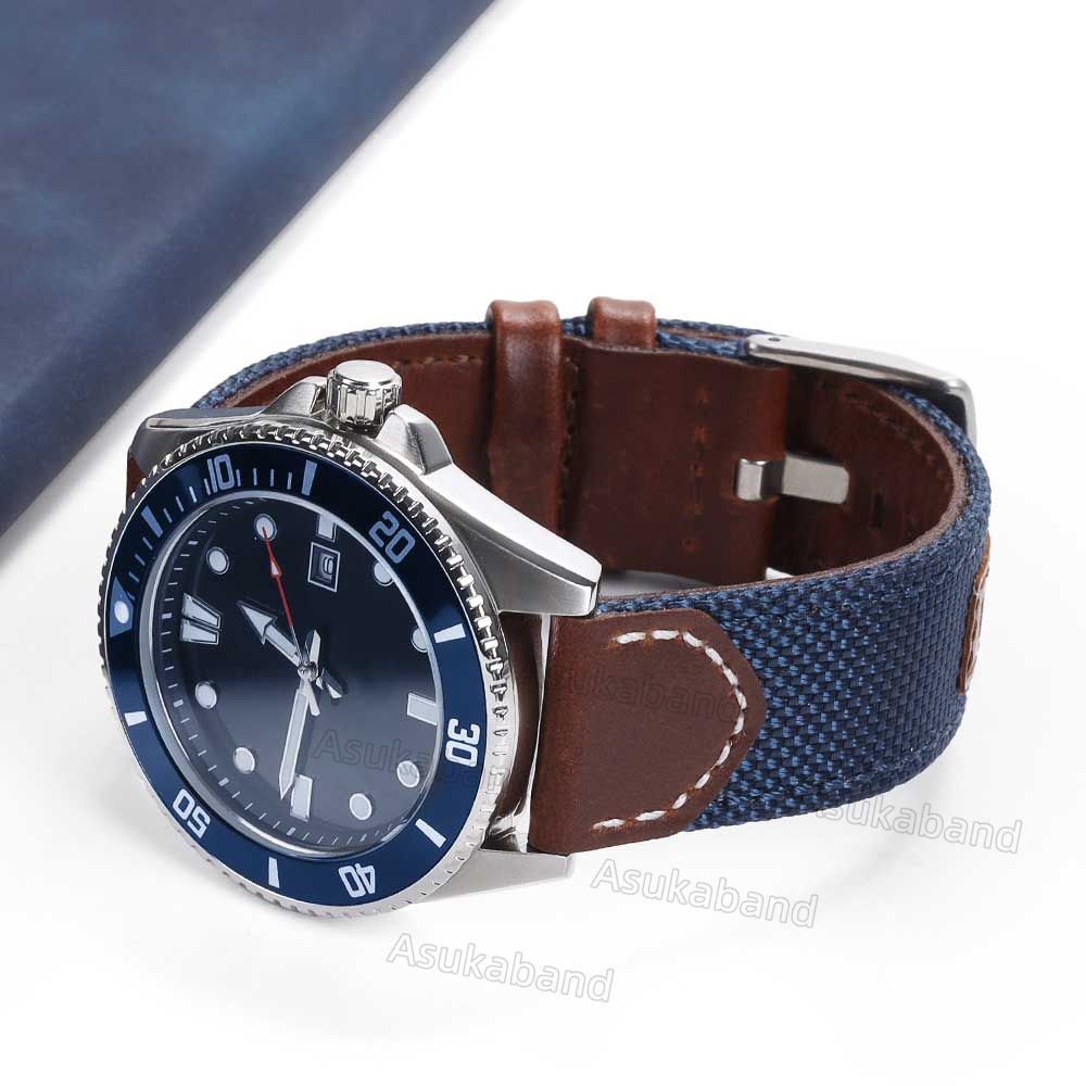 Dây Đeo Đồng Hồ Bằng Vải denim Và Da Thật 20mm 22mm y2k Tháo Gỡ Nhanh Phong Cách Cao Bồi Cổ Điển Cho Nam Và Nữ