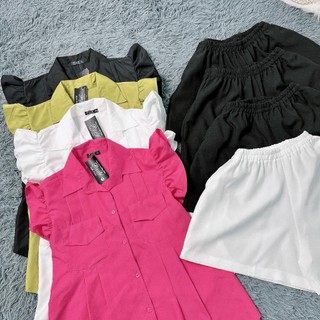 Set Sơ Mi Cánh Tiên Bigsize Nữ Thiết Kế Phối Quần Đùi Lưng Thun Có Túi Dáng Vừa Phù Hợp Cho Các Nàng SET907