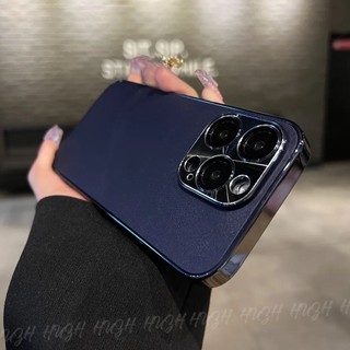 Sang Trọng Ốp Điện Thoại Da Chống Sốc Có Miếng Dán Bảo Vệ camera Cho iphone15 pro max 14 13 pro max