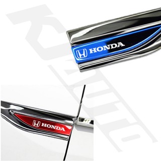 FENDER Honda Miếng Dán logo 3d Bằng Inox Trang Trí Cửa Xe Hơi honda city Covci jazz hrv brv crv brio accord lead Mobil type r