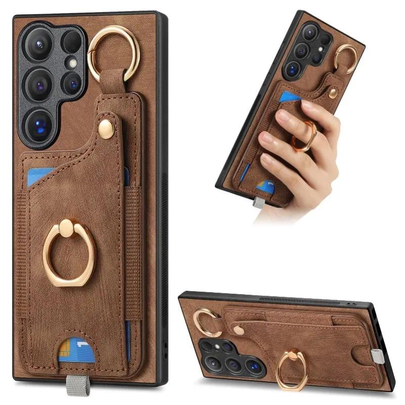 Bao Da Điện Thoại Có Ngăn Đựng Thẻ Từ Tính Cho samsung galaxy s21 s20 fe s24 s23 s22 ultra s10 plus s9 s8 Ốp