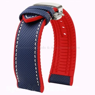 19 / 20 / 21 / 22 / 23 / 24mm Dây đeo đồng hồ đa năng thay thế dây đeo đồng hồ đáy cao su Nylon cho Longines cho nam Seiko Dây đeo cổ tay chống nước mềm mại
