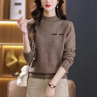 Áo Len Cổ Lọ Lót Lông Cừu Dày Dặn Phong Cách Thời Trang Thu Đông Mới 2023135652