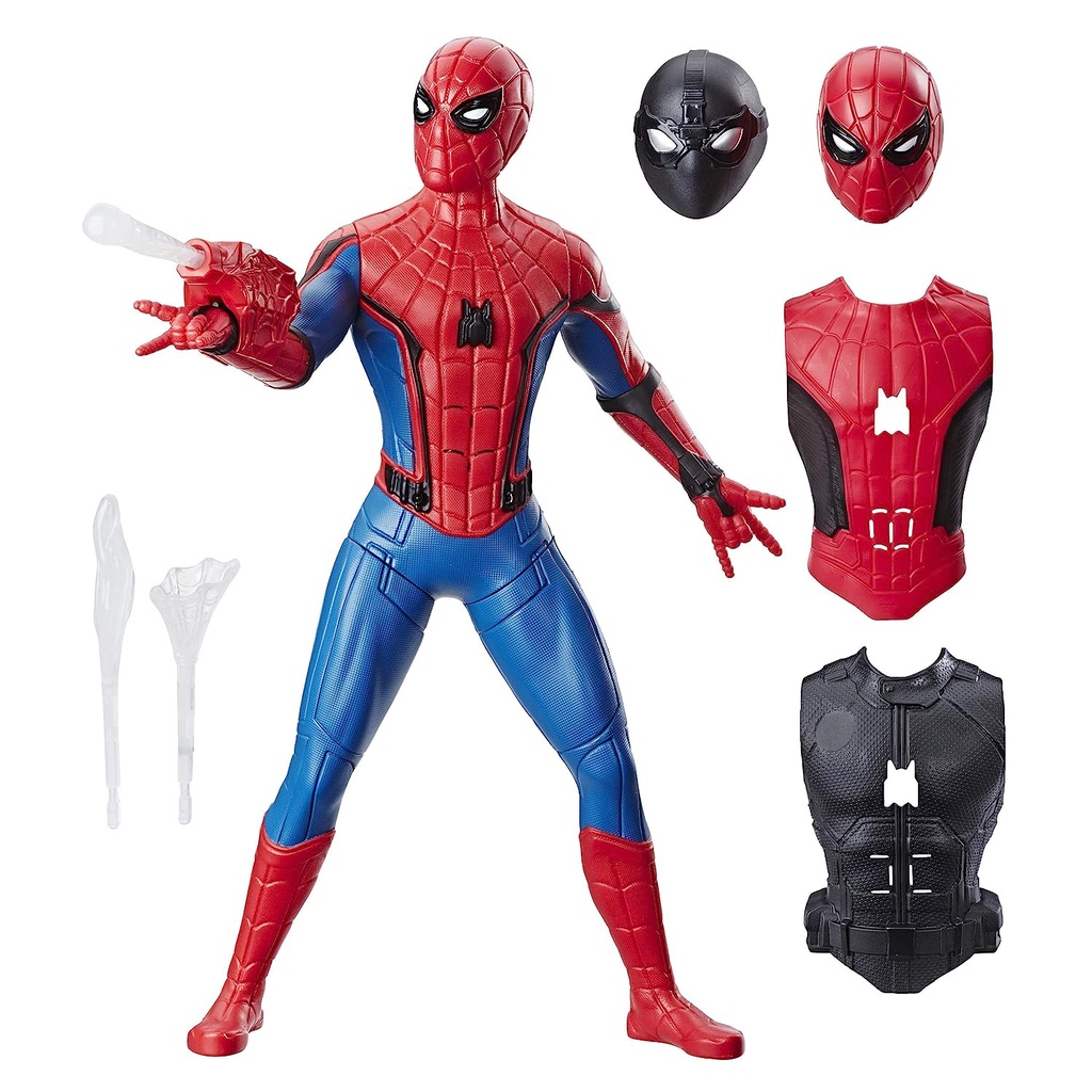 Spider man far from home deluxe 13-inch-scale Mô Hình Hành Động Bánh Răng Hành Động Với Âm Thanh fx, suit Nâng Cấp Và Phụ Kiện Nổ web