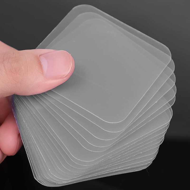 Hộp 10 Băng Keo Hai Mặt nano Trong Suốt Siêu Dính Chống Thấm Nước Đa Năng Có Thể Giặt Sạch