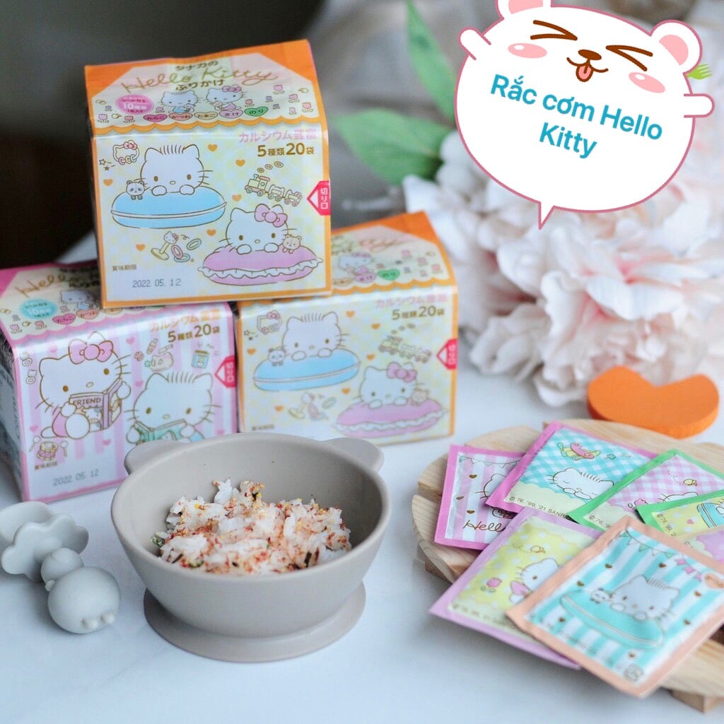 Gia Vị Rắc Cơm Hello Kitty - Gia Vị Ăn Dặm Cho Bé TiBong Store Nhật Bản Bổ Sung 4 Nhóm Dinh Dưỡng Giúp Ăn Ngon