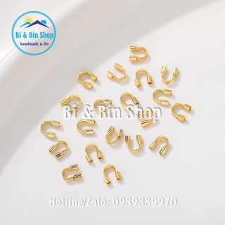 20 Kẹp U Mạ Vàng 18k Dùng Kẹp Đệm Đầu Dây Làm Vòng Đeo Tay, Dây Chuyền