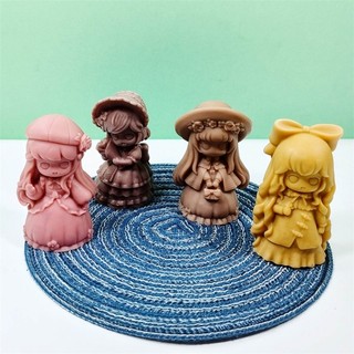 DE Khuôn Silicon Handmade Công Chúa Cô Gái Tượng Thủ Công Thạch Cao Nhựa Làm Dụng Cụ Xà Phòng Thạch Cao Khuôn Trang Trí
