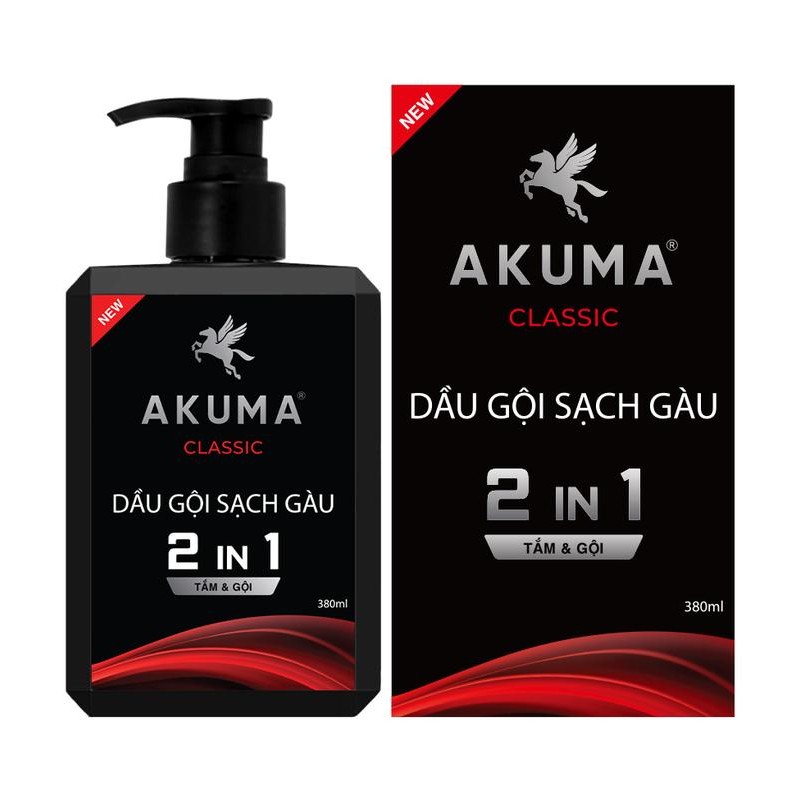 Ảnh Dầu Gội Sạch Gàu AKUMA CLASSIC 380ml - Tắm & Gội 2 Trong 1 - Hương Nước Hoa Nam Tính 2