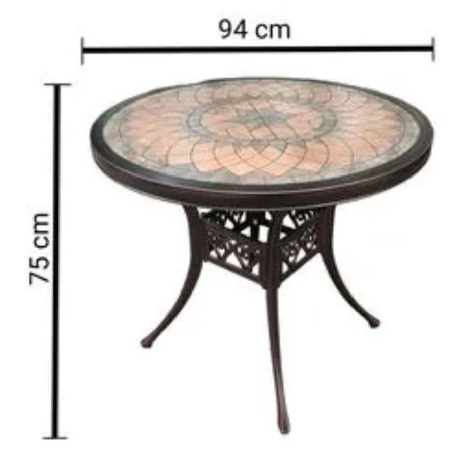 Bàn Ghế Nhôm Đúc Họa Tiết Loa Kèn Sân Vườn 4 Ghế + 1 Bàn Hợp kim Nhôm Đúc 90 Nhập Khẩu - TM09