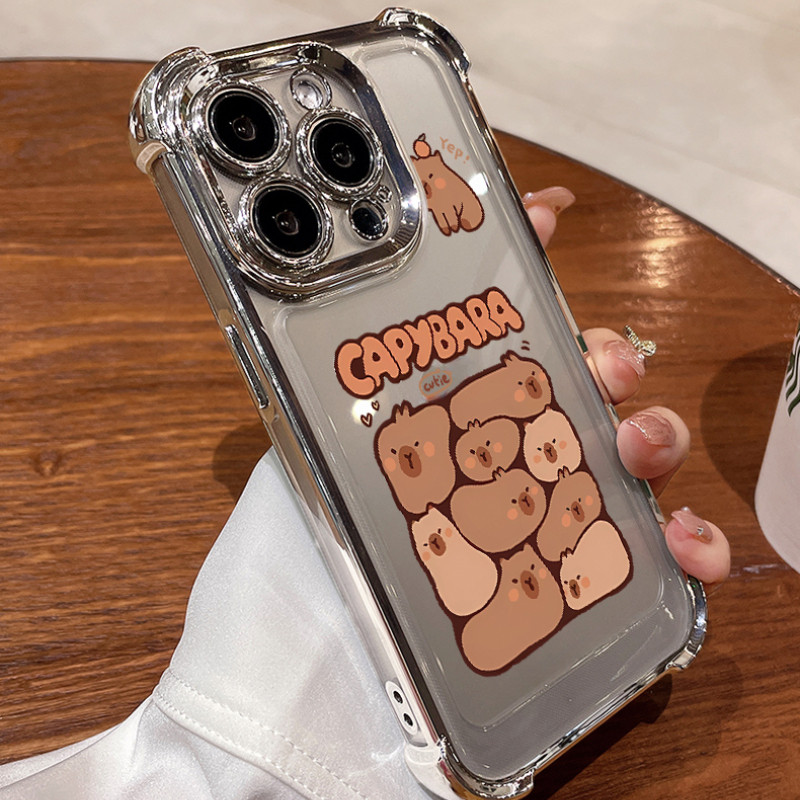Vỏ Capybara Dễ Thương Cho Realme 16 Pro 16T C100 4G C100i C100x Note 80 GT8 Pro Neo 8 P4 Power P4x Vỏ Trong Suốt Hoạt Hình Vỏ Điện Thoại Bốn Góc