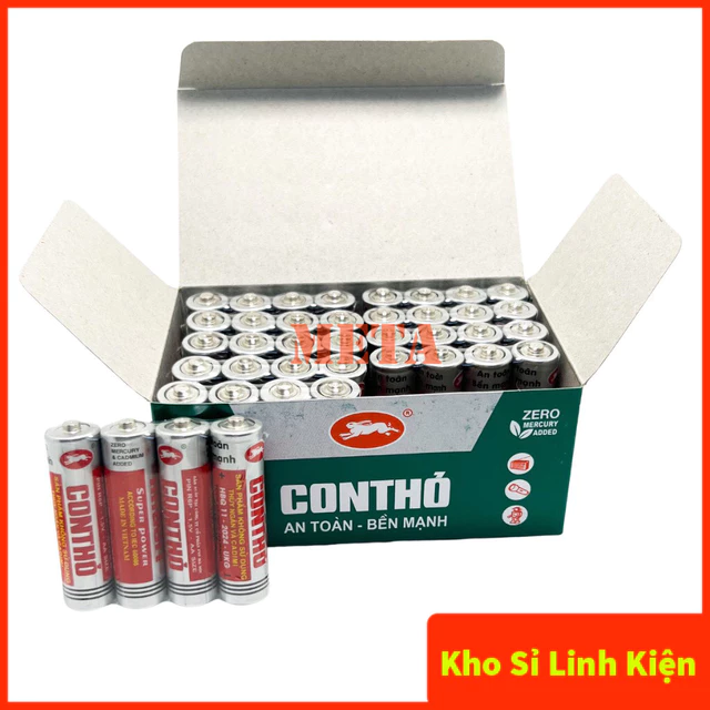 Vỉ 4 Pin con thỏ AA, AAA - Pin AA lớn, Pin AAA bé, Pin 1.5V