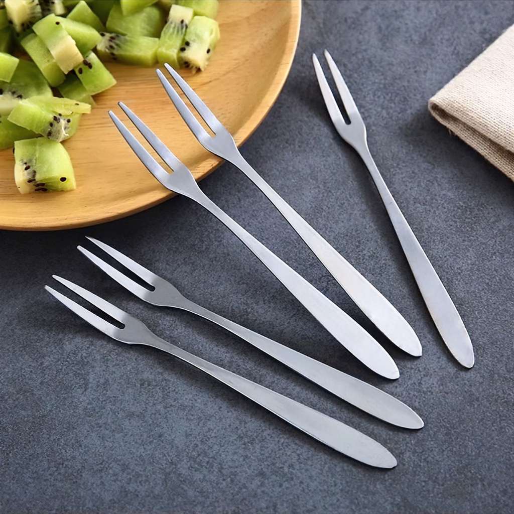 Vĩ 10 Nĩa inox ăn trái cây ăn ốc rau câu bền đẹp sáng bóng giá rẻ