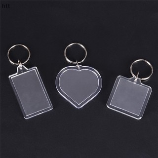 Mới 5 Cái Trong Suốt Trống Chèn Khung Ảnh Móc Khóa DIY Quà Tặng Đang Bán
