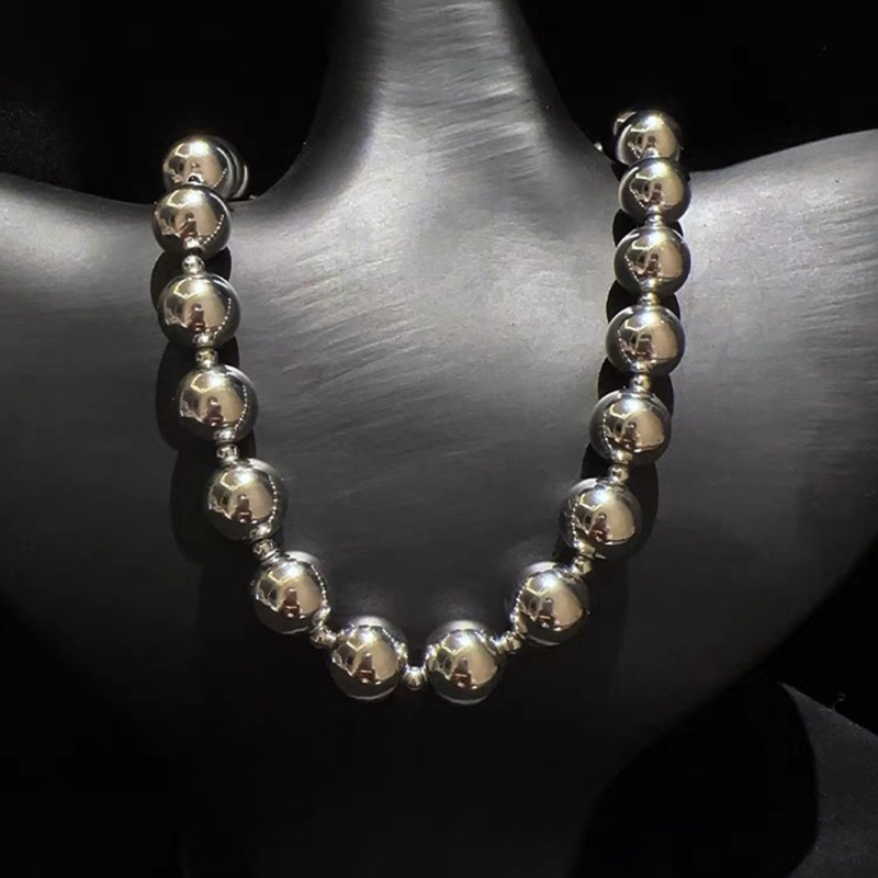 Coo Hợp kim tinh tế Đính cườm Neckchains Vòng cổ hạt thủ công Hạt hợp kim bạc