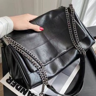 ZARA Túi Đen Phong Cách Đá Da Mềm Vagabond 2022 Nữ Thời Trang Mới Đa Năng Một Vai Dây Xích Ngang