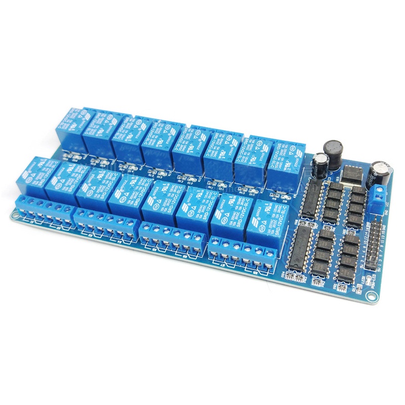 Mô Đun Rơ Le Điều Khiển 16 Kênh 5v 12v Bảo Vệ optocoupler Và Nguồn ...