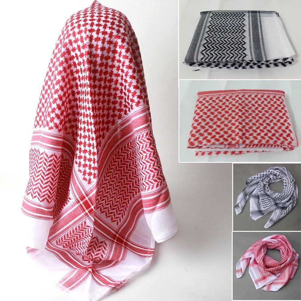 TRACYILLOIAN 1 Khăn Turban Hijab, Vuông Quấn Cổ Bandana, Keffiyeh Kafiya Kẻ Sọc, Trang Phục Truyền Thống Đa Năng