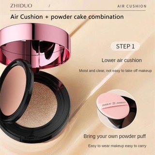 ZHIDUO Double Layer Air Cushion BB Cream Phấn Phủ 2 Trong 1 Che Khuyết Điểm Dưỡng Ẩm Nền Trang Điểm Phấn Phủ Dạng Nén Kiểm Soát Dầu Mỹ Phẩm Trang Điểm Tự Nhiên ღ Pink Girl Bling Makeup Look