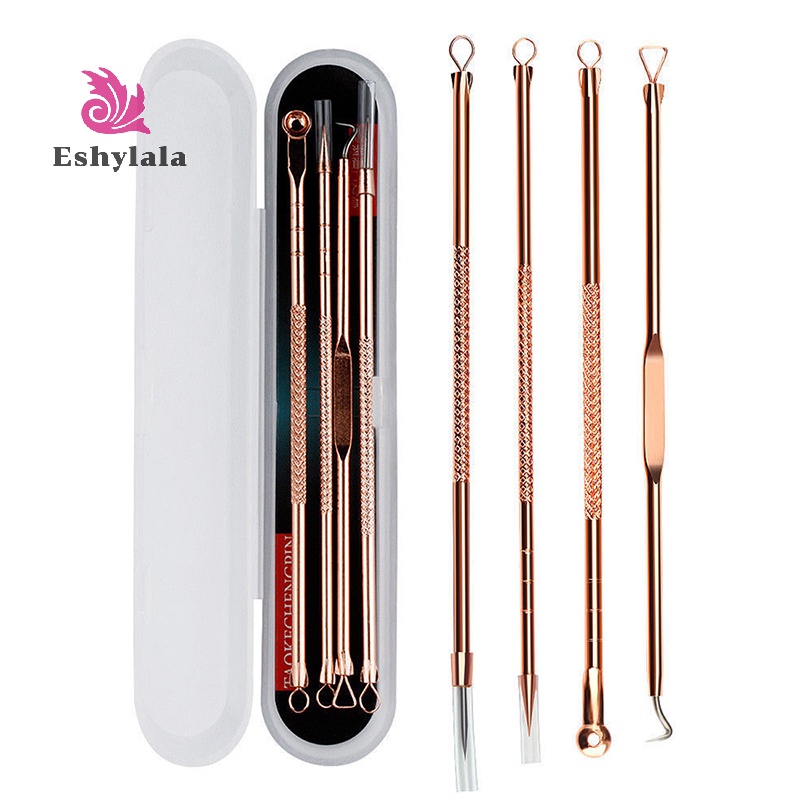 4 Cái / bộ Dụng Cụ Loại Bỏ Mụn Đầu Đen Mụn Đầu Đen Bằng Thép Không Gỉ [MỚI]