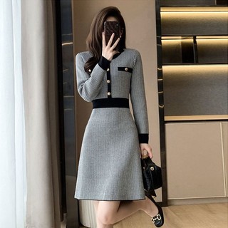 Đầm Dài Tay Thời Trang Mùa Thu 2023 Phong Cách Pháp Cho Nữ