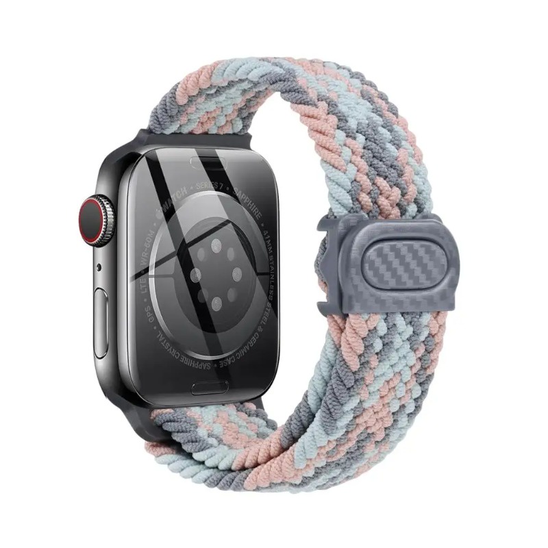 Dây đeo vòng đơn bện cho dây đeo đồng hồ Apple 46MM 42MM 44mm 40mm 45mm 41mm 49mm 38mm Vòng đeo tay đàn hồi iWatch series 11 10 9 8 7 6 5 se Ultra 2