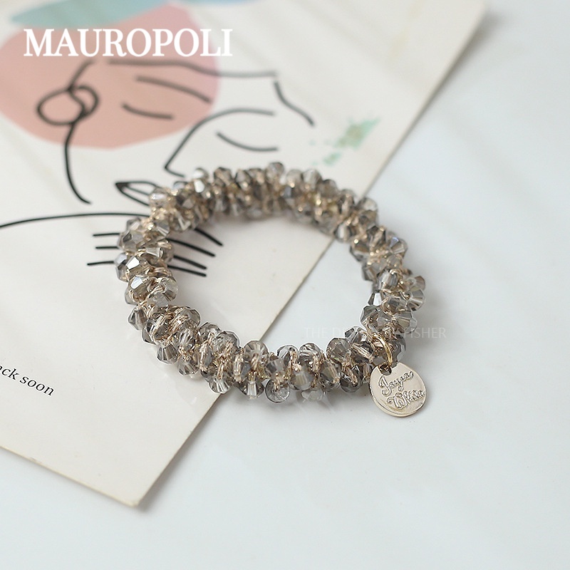 Mauropoli [Sẵn sàng] Dây buộc tóc pha lê đơn giản Tính khí nữ Thanh lịch Hàn Quốc Dongdaemun