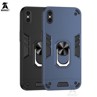 Ốp Điện Thoại Cứng Viền TPU Dẻo Mỏng Nhẹ Kèm Giá Đỡ Nhẫn Từ Tính Chống Sốc / Rơi Cho iPhone X / Xs Max / XR