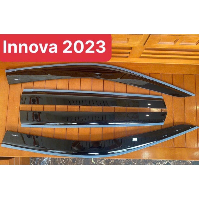 Vè che mưa CHỈ INOX xe Innova Cross 2023, 2024, 2025, 2026 - Hàng cao cấp, dày dặn sáng bóng- Giá 1 bộ