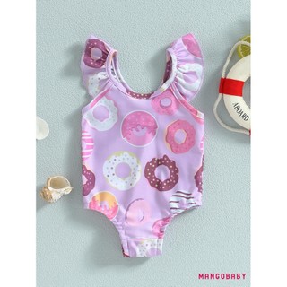 Mg-baby Bé Gái Mùa Hè Áo Liền Quần Áo Bơi Không Tay Hoạt Hình Donut In Đồ Tắm