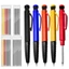 BORAGETE 1 Bộ Bút Chì Chế Biến Gỗ, Bút Chì Cơ Mài Tích Hợp 2,8mm, Kim Loại Bền Đầu Dài Lỗ Sâu Đánh Dấu Chắc Chắn Thợ Mộc Bút Chì Xây Dựng Chế Biến Gỗ
