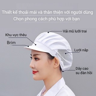 Nón vải lưới trùm tóc công nhân thực phẩm, Mũ Lưới Trùm Đầu, Nón Mũ Lưới Chùm Đầu