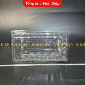 .Combo 50 hộp nhựa H07 dùng 1 lần đựng bánh bông lan cuộn, hoa quả, đồ ăn, hộp nhựa trong