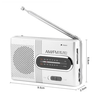 Đài phát thanh bỏ túi Mini GLKWC, Đài phát thanh mỏng AM / FM, Loa tích hợp hoạt động bằng pin chất lượng cao ăng-ten kính thiên văn di động Đài phát thanh du lịch dành cho người cao tuổi