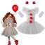 Bộ váy chú hề lưới bắt mắt cho trang phục Halloween cho trẻ em