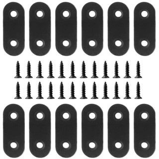 MODOMINO 12 CÁI Nẹp phẳng bằng thép không gỉ, Nẹp thẳng màu đen 40x16mm / 1.6 ” X 0.6 ”, Tấm sửa chữa sửa chữa bằng thép không gỉ chắc chắn có vít Ứng dụng gia đình và công nghiệp