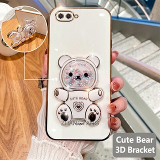ốp lưng oppo a3s a12e a1k Ốp Điện Thoại tpu Dẻo Mạ Màu 3D In Hình Gấu Nhỏ Đáng Yêu Có Giá Đỡ Cho oppo a3s a12e a1k