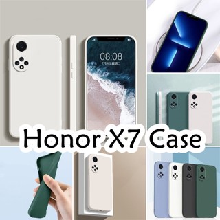[Phong cách mới] Dành cho ốp lưng Honor X7 Vỏ silicon cạnh thẳng Vỏ điện thoại màu trơn cổ điển